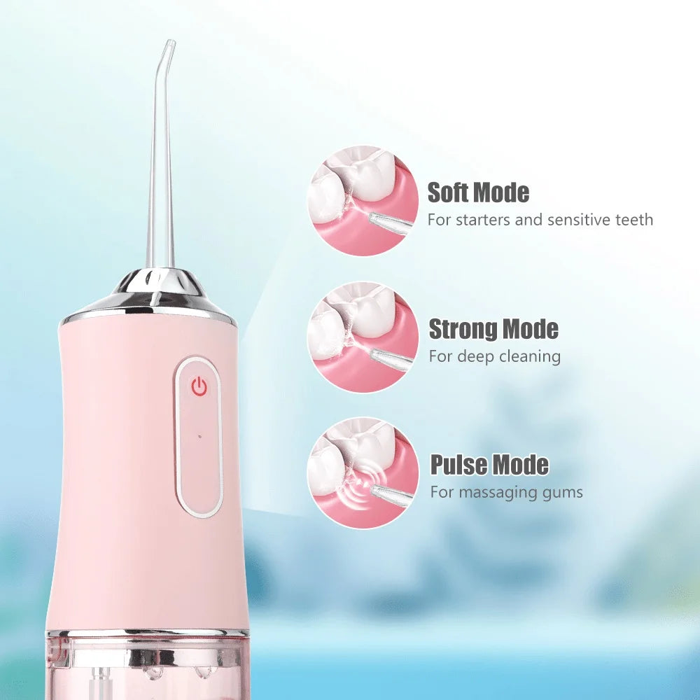 Portable USB Rechargeable Dental Water Flosser – 220ml Tank Dental Water Flosser HIP