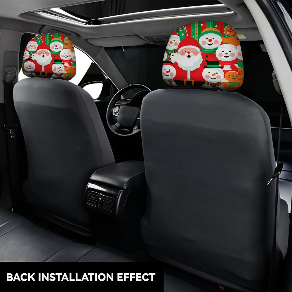 2-Pack Christmas Snowman Car Headrest Covers – Reusable Car Headrest Covers HIP