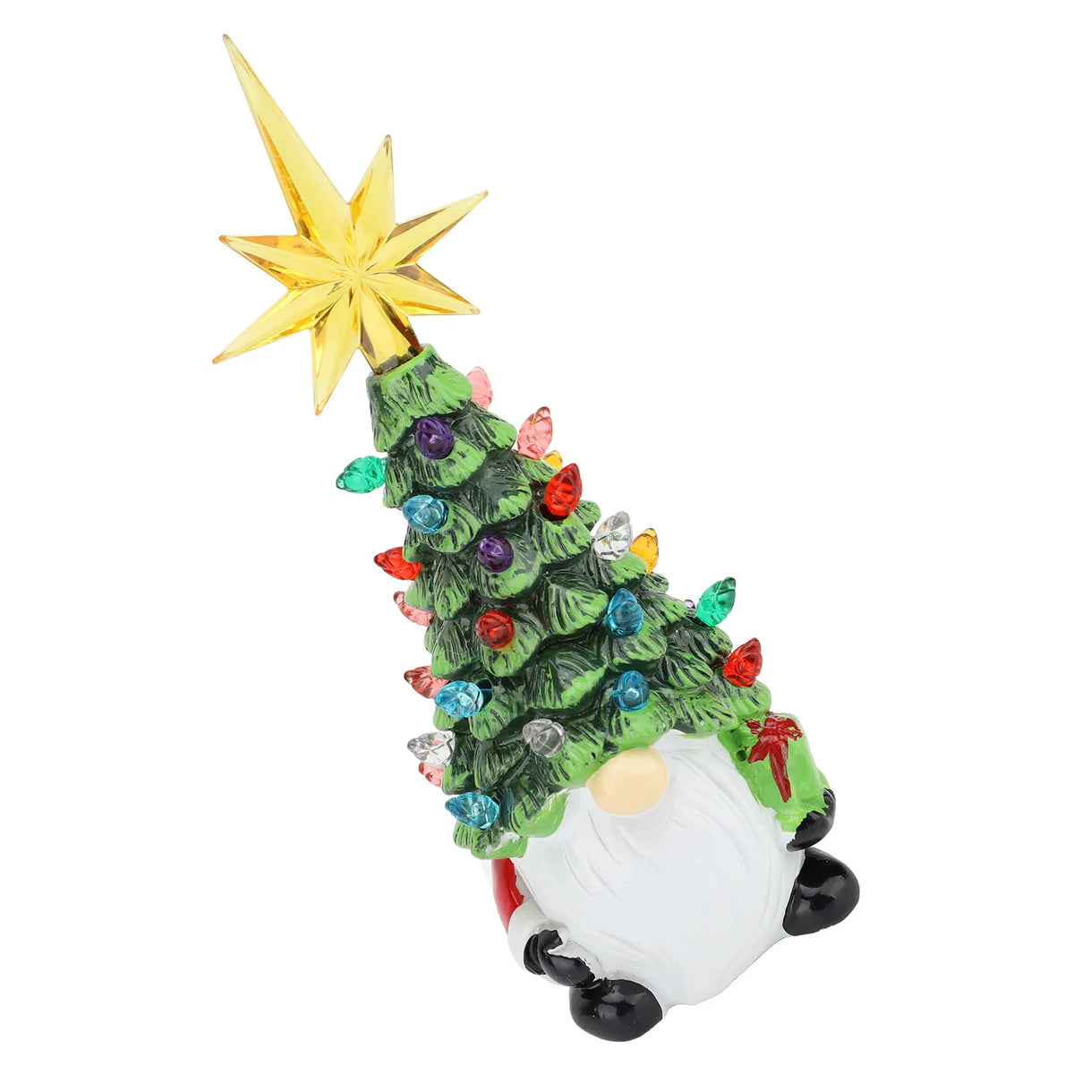 Dwarf Xmas Tree Decoration Sturdy Gnomes Xmas Tree Figurine Decor Colorful Light Versatile Stylish Look Compact for Countertop HIP