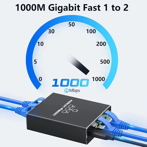 1 to 2/4 Port Gigabit Ethernet Splitter 1000Mbps RJ45 Hub Ethernet Network Splitter HIP