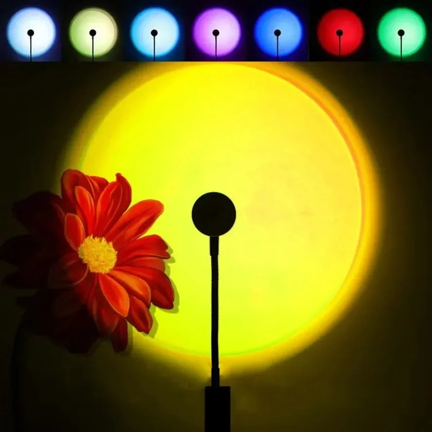5V USB Sunset Lamp LED Rainbow Neon Night Light Projector Home Decor Mood Light for Bedroom Living Room Wall Gift Photography HIP