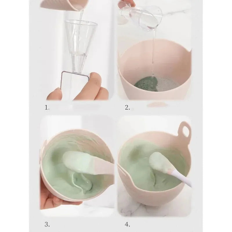 Silicone Face Mask Mixing Bowl Set with Massage Brush Face Mask Tool Set HIP