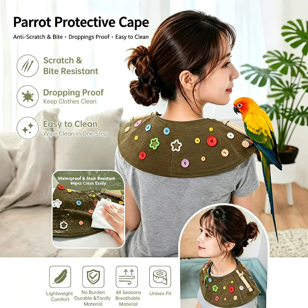 Anti Bite Shoulder Parrot Training Shawl with Button Parrot Training Shoulder Protector Suitable for Parrot Training Protection HIP