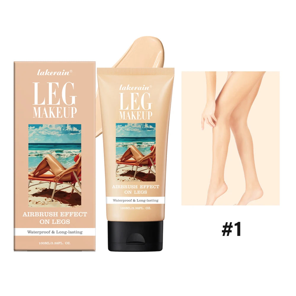 Body Foundation 100ml Tan Leg Makeup Lotion Even Skin Tone Waterproof Long Lasting Body Tanning Cream Medium Bronze Leg Makeup HIP color1 100ml