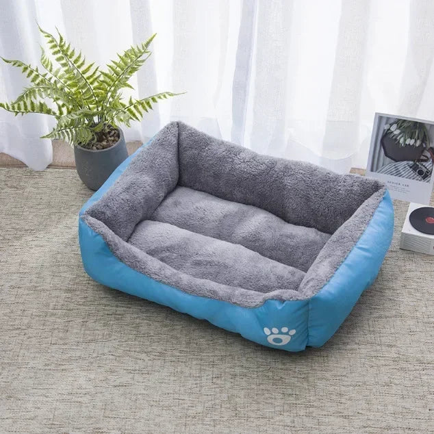 Soft Fleece Square Pet Nest Bed – Dogs & Cats S–XL Pet Nest Bed HIP Blue 50x40cm 3kg pet