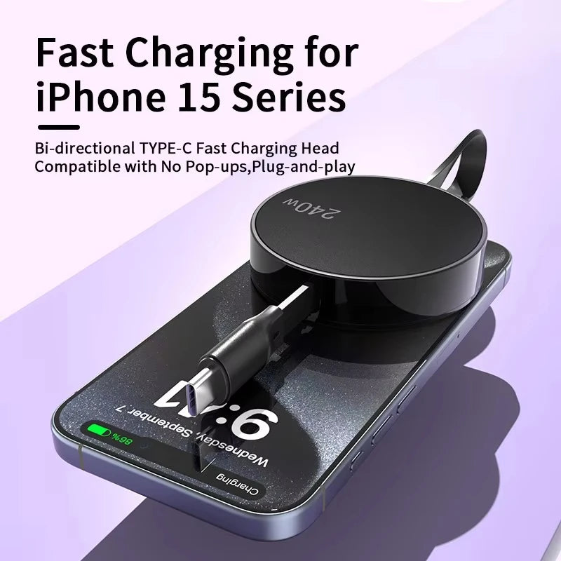 USB-C Retractable PD 240W Fast Charging Cable 1M | HIP USB-C Charging Cable HIP