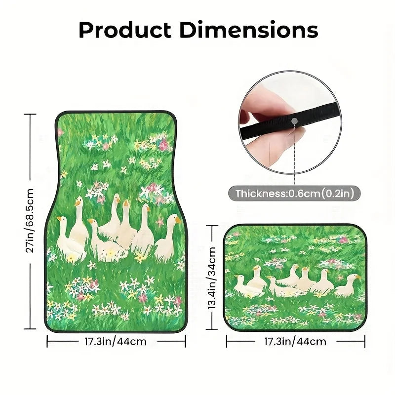 4-Piece Duck Pattern Rubber Car Floor Mats – Non-Slip Car Floor Mats HIP