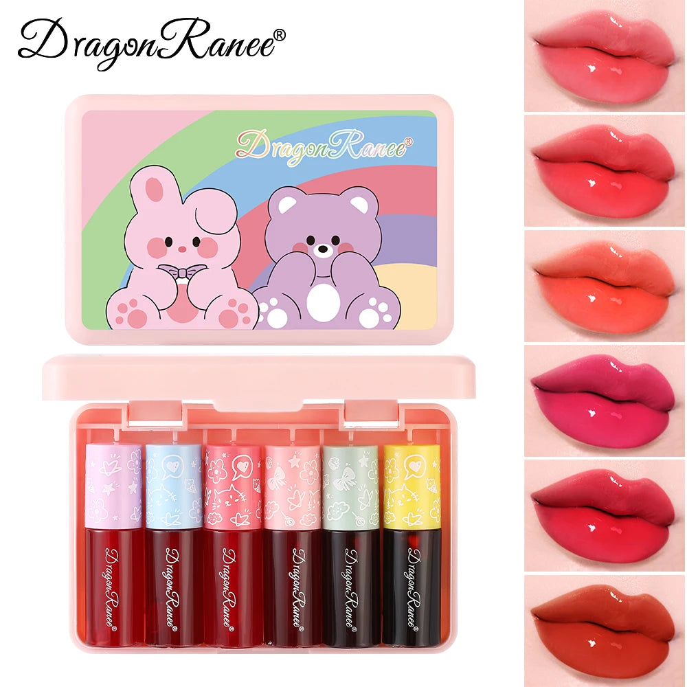 Dragon Ranee 6-Pc Lip & Cheek Gloss Set – Hydrating Mini Lip Dye Lip & Cheek Gloss Set HIP 01