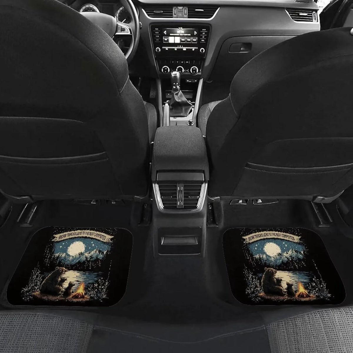 Camping Bear Car Floor Mats – Waterproof All-Weather Set Car Floor Mats HIP