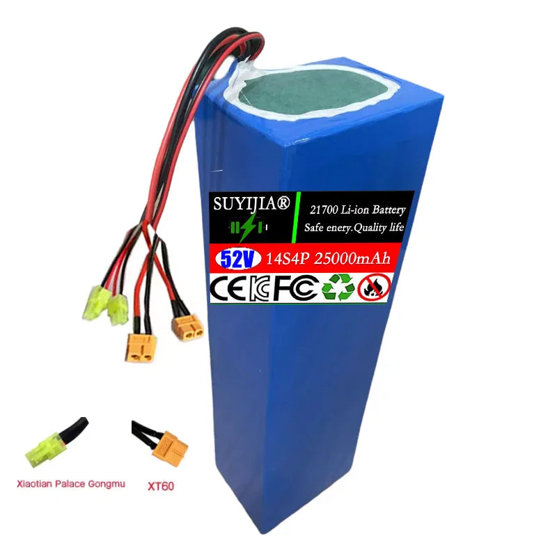 52V 25Ah 21700 Li-Ion Battery 14S4P Dual Port Fast Charging Li-Ion Battery Pack HIP