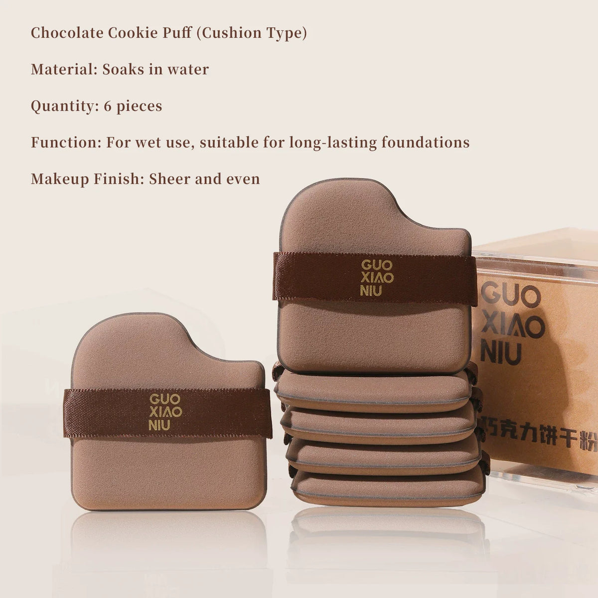 Cushion Powder Puff Set Wet & Dry Sponge Applicator 5–6 Pcs Makeup Sponge Puff HIP Cushion 6pcs