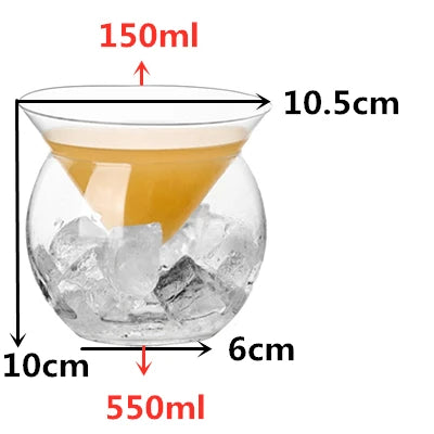 150ml Ball Base Martini Chiller Cocktail Glass | Caviar Server Cocktail Glass HIP 1pcs 150ml