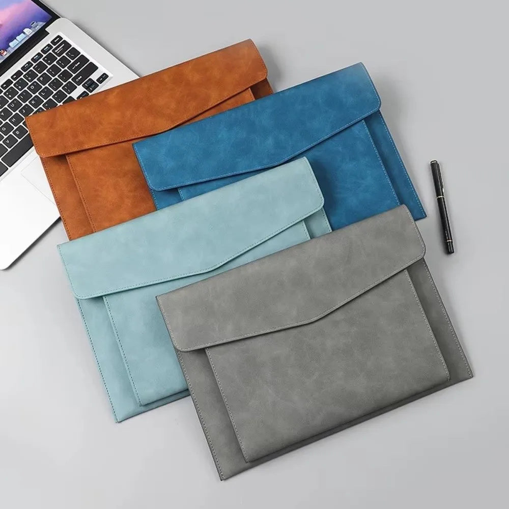 A4 PU Leather Document Bag – Large Capacity File Organizer Document File Bag HIP