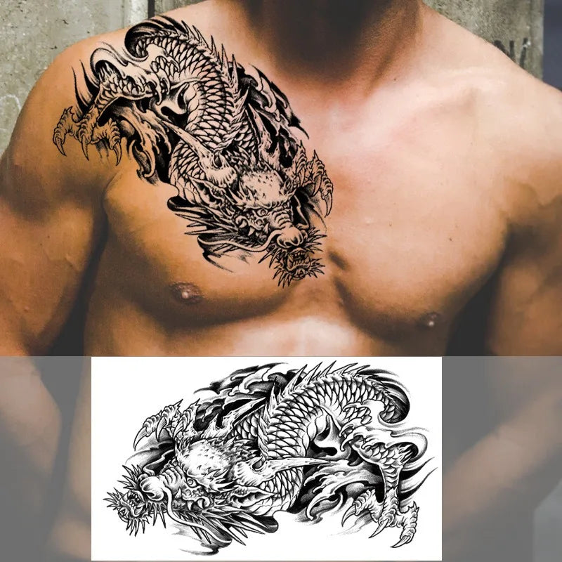 Waterproof Temporary Tattoo Sticker Big Chest Beauty Flower Fashion Colorful Butterfly Gem Diamond Art Fake Waist Tattoos Woman HIP 13