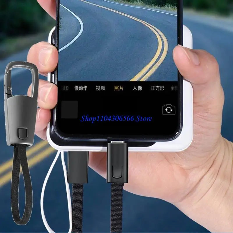 Alloy Keychain USB-C 60W Fast Charging Braided Cable USB-C Charging Cable HIP CN