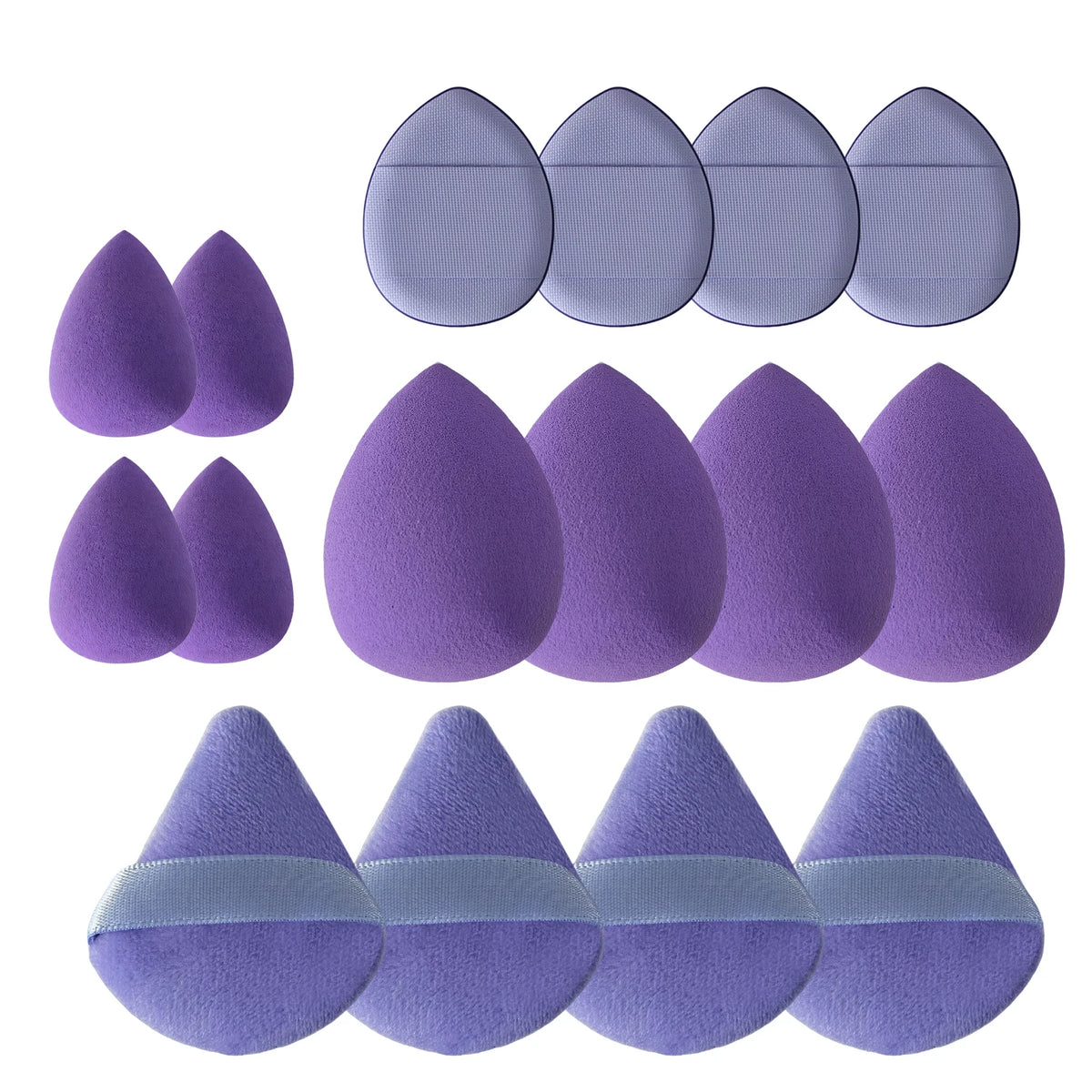 12-Piece Giant Soft Makeup Sponge Egg Set – Powder Puffs Makeup Sponge Set HIP PURPLE