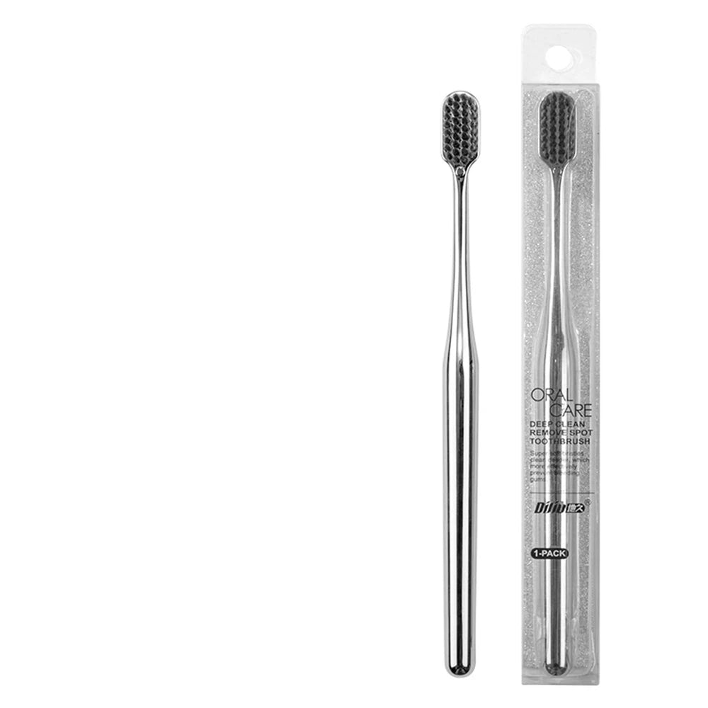 Luxury Soft Toothbrush Men Women Adult Tooth Brush Gold Silver Dental Brushes Elegance Gentle Toothbrushes Drop Shipping HIP SB