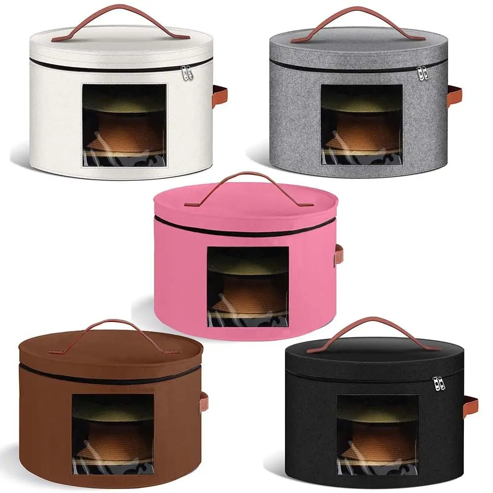 Collapsible Felt Hat Storage Box – Wide Brim Hat Organizer Hat Storage Box HIP