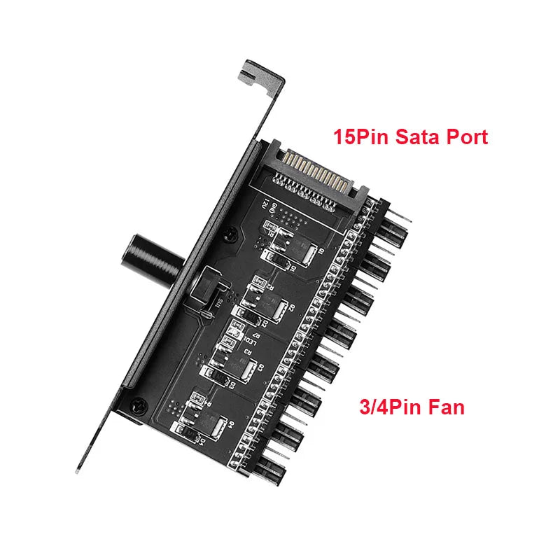7/8-Channel PC Fan Hub Speed Controller 3Pin 4Pin SATA PC Fan Hub Controller HIP