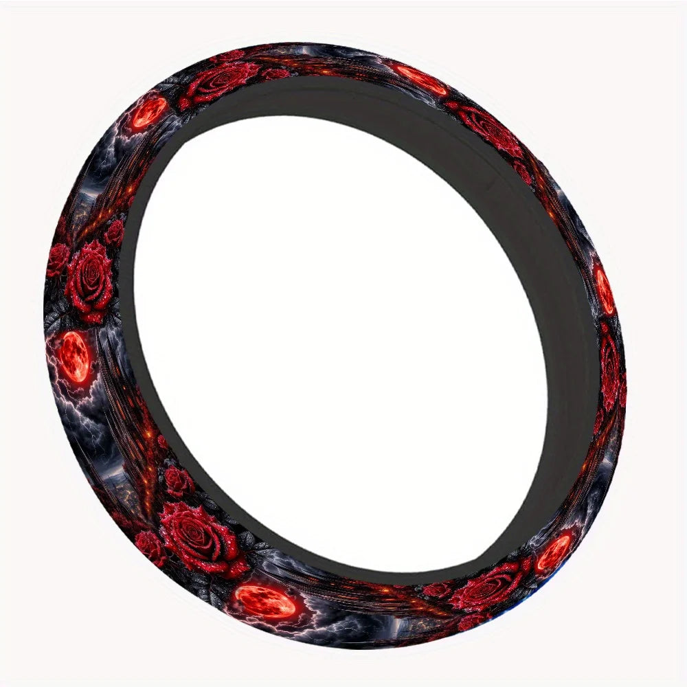Gothic Dreamscape Printed Steering Wheel Cover | Anti-Slip Steering Wheel Cover HIP