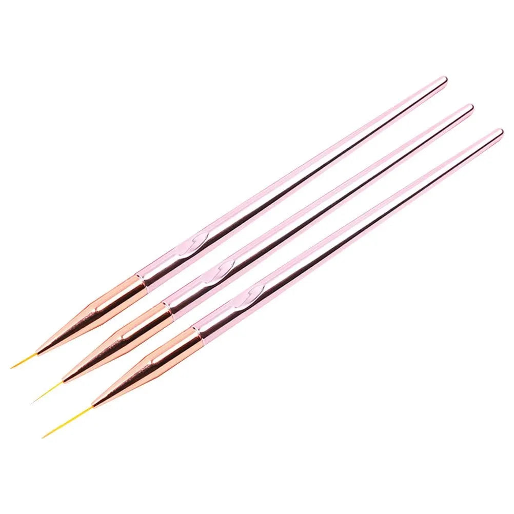 3-Piece Nail Art Liner Brush Set – Striping & Detail Pens Nail Art Brush Set HIP