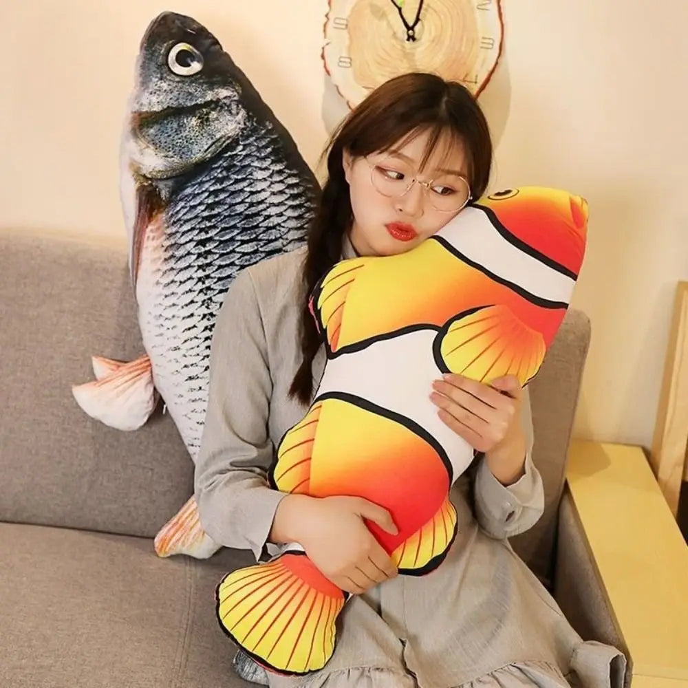 3D Realistic Fish Plush Toy Pillow – Soft Stuffed Cushion Fish Plush Pillow HIP