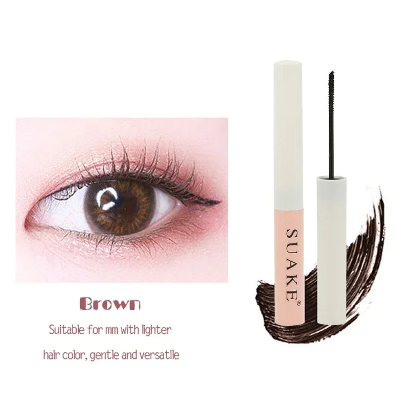 1 Pcs Curling Mascara Ultra-fine Small Brush Head Mascara Slim And Thick Curling Anti-sweat Non-smudge Curling Mascara Comestics HIP 02Brown-Suake