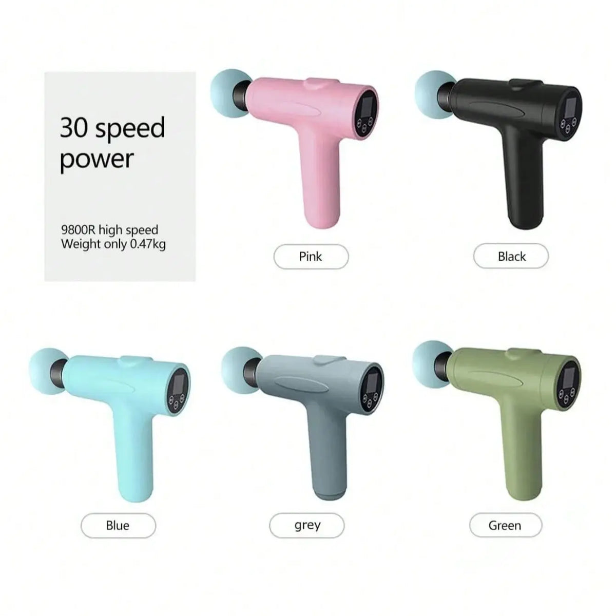 USB-Powered Fascia Gun – Full Body Percussion Massager Percussion Massage Gun HIP green