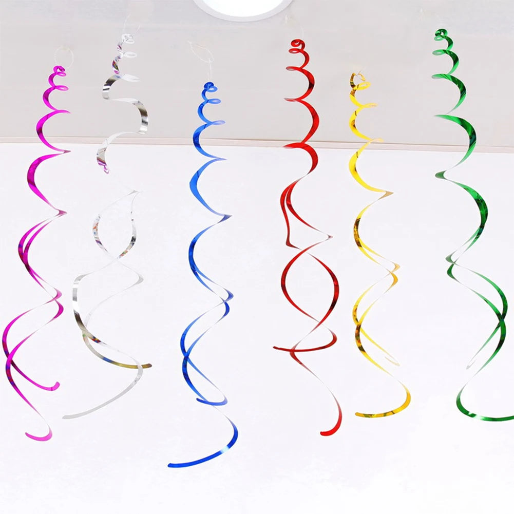 6PCS Colorful Paper Hanging Spiral Flag Decoration Banner Felt Holiday Banner Party Hanging Wedding Hanging Banner Decoration HIP