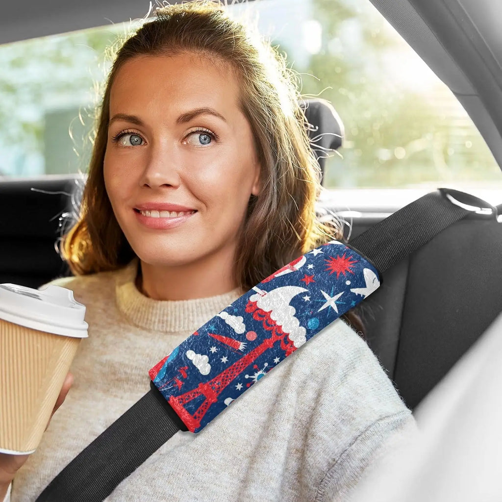 4th of July Seat Belt Cover Pads – Red & White 2-Pack Seat Belt Cover HIP