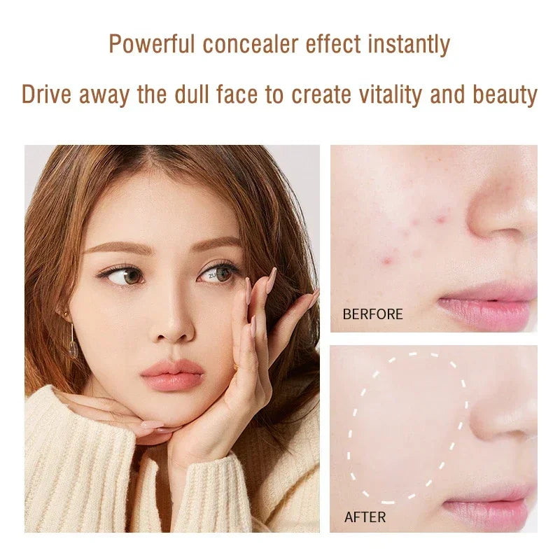 3 Colors Liquid Concealer High Covering Moisturizing Oil Control Foundation Invisible Pores Dark Circles Freckle Face Makeup HIP