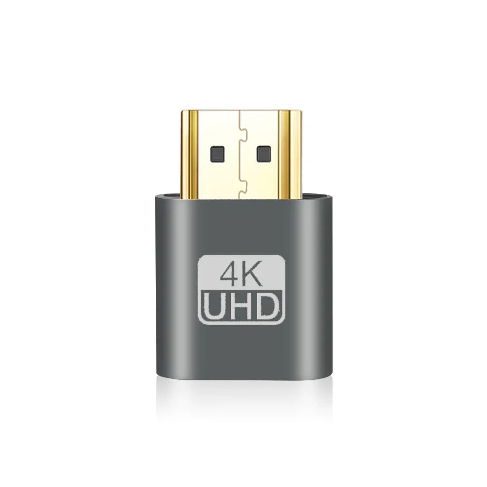 4K HDMI Dummy Plug Virtual Display Adapter – Headless Ghost Display Emulator Adapter HIP Gray Adapter