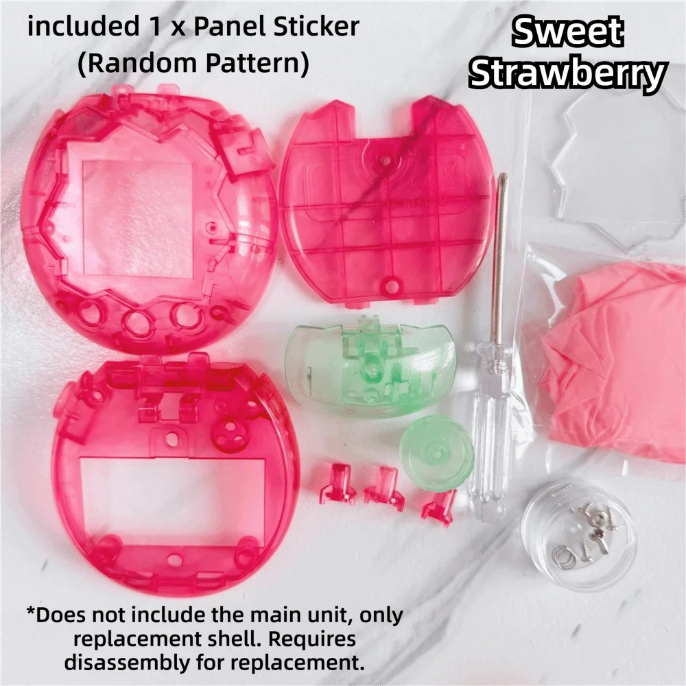 Crystal Shell Replacement Case Kit for Tamagotchi Paradise Virtual Pet Case Mod HIP Strawberry