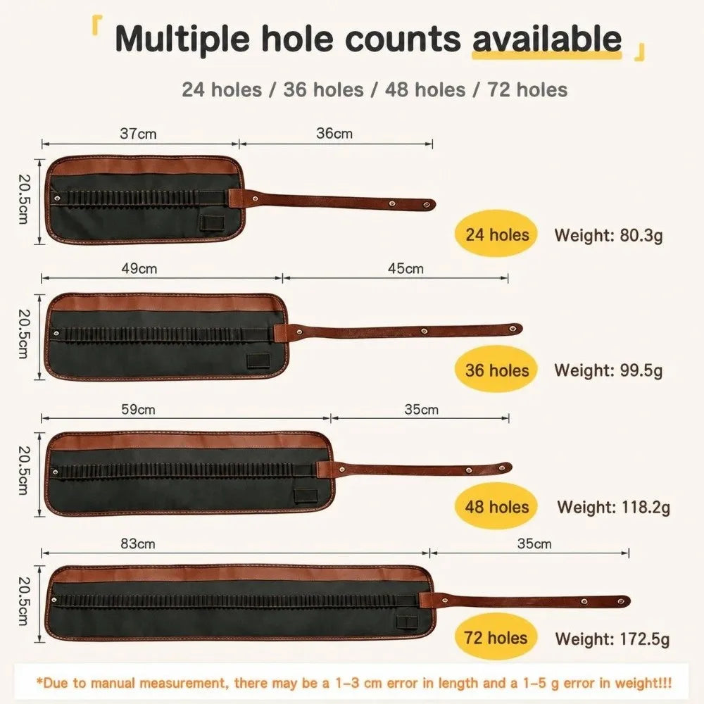 Roll Up Pencil Case 24–72 Slots | PU Leather Canvas Wrap Holder Roll Up Pencil Case HIP