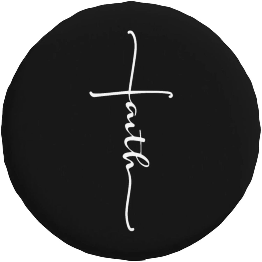 Faith Cross Calligraphy Spare Tire Cover – RV SUV Camper Spare Tire Cover HIP 1 15 in