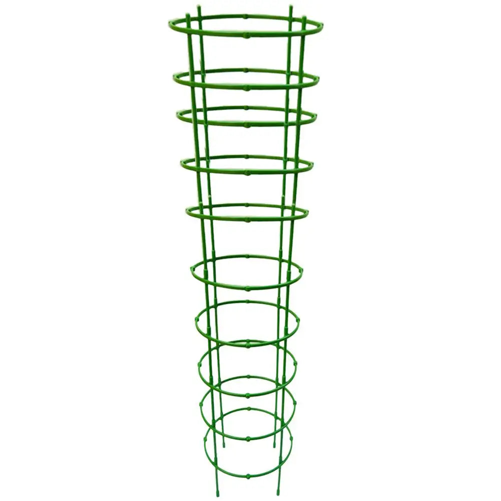 Stackable Plastic Plant Support Rings - 10-Tier Garden Stakes for Climbing Flowers, Vines, Vegetables | Durable Green HIP C
