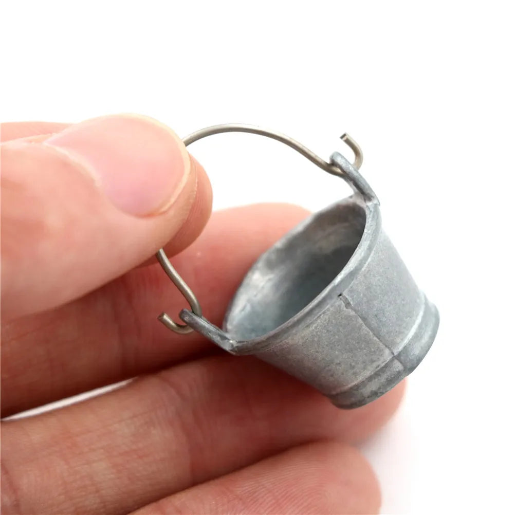 1:12 Miniature Metal Bucket – Dollhouse Kitchen Decor Dollhouse Miniature HIP