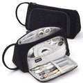 Corduroy Pencil Case Large Capacity Double-Layer Pen Bag Pencil Case HIP Black