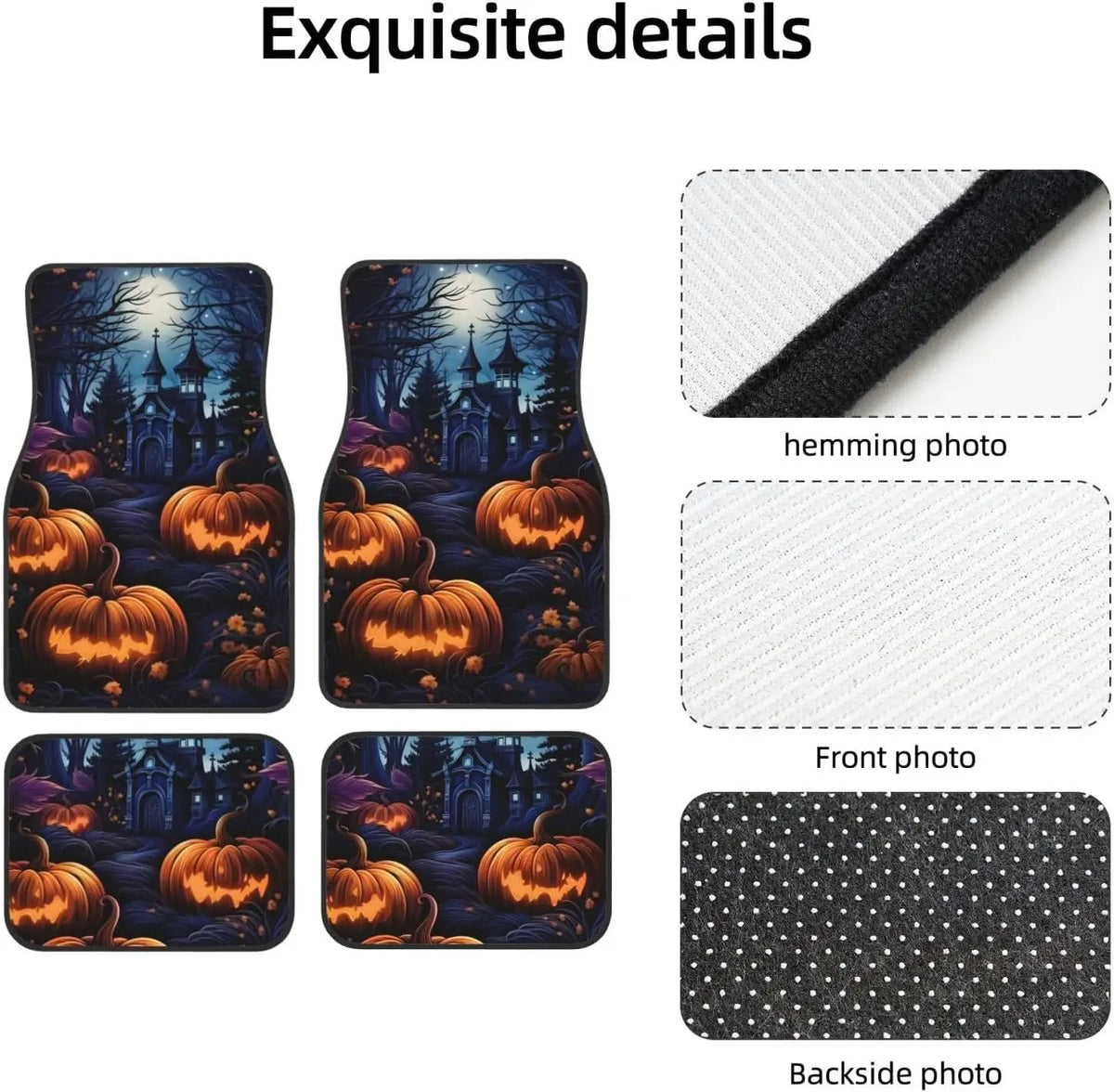 Pumpkin Castle Car Floor Mats Set of 4 – Anti-Slip All-Weather Car Floor Mats HIP
