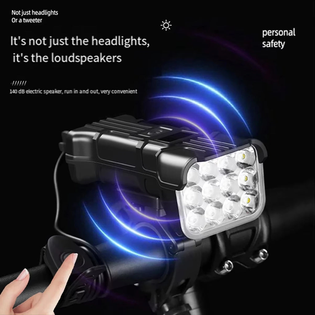 LED Bike Light 500LM 1800mAh with Horn & 360° Rotation Bicycle Headlight HIP