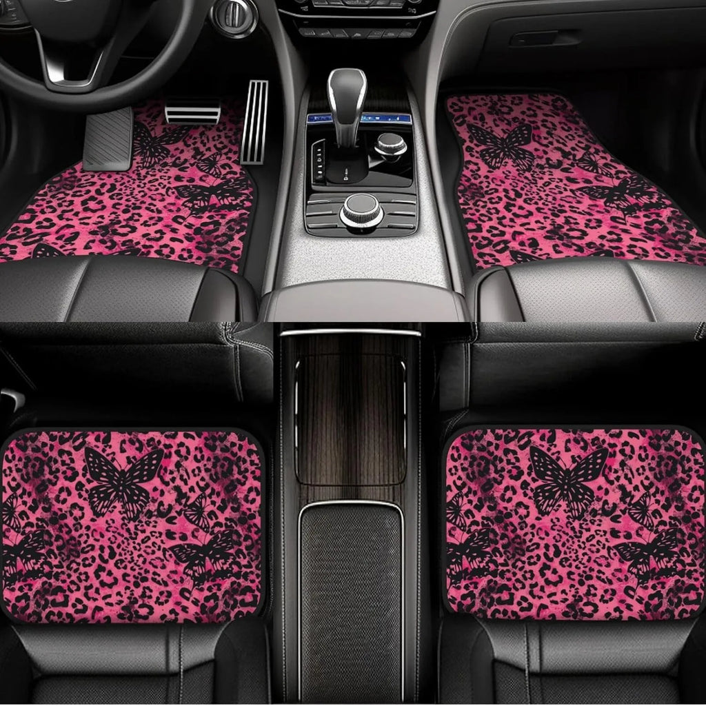 Leopard Butterfly Car Floor Mats – 4-Piece Universal Set Car Floor Mats HIP