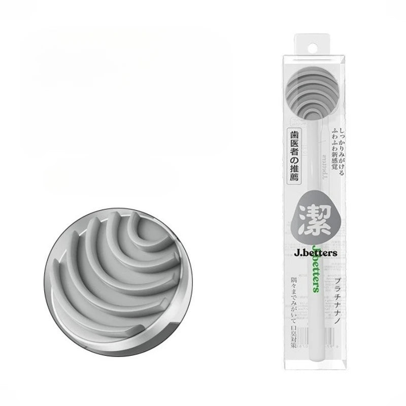 Double Side Tongue Cleaner Brush for Tongue Cleaning Oral Care Tool Silicone Tongue Scraper Toothbrush Fresh Breath Care HIP white