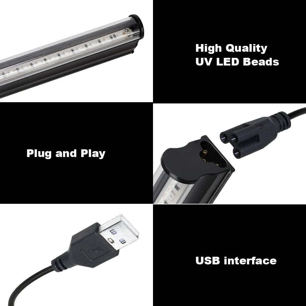 UV Black Light T5 Tube 6W 395nm USB Strip Lamp – Party Glow UV Black Light Tube HIP
