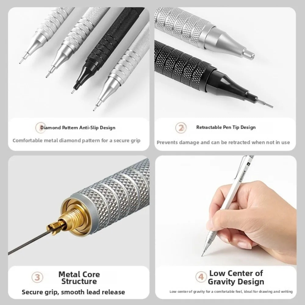 0.5mm & 0.7mm Full Metal Mechanical Pencil Set – HB Gift Mechanical Pencil Set HIP
