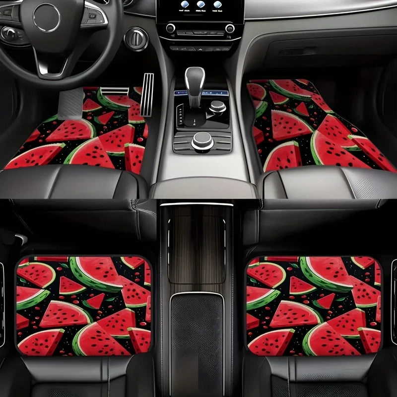 Set of 4 Watermelon Car Floor Mats – Universal Fit Car Floor Mats HIP