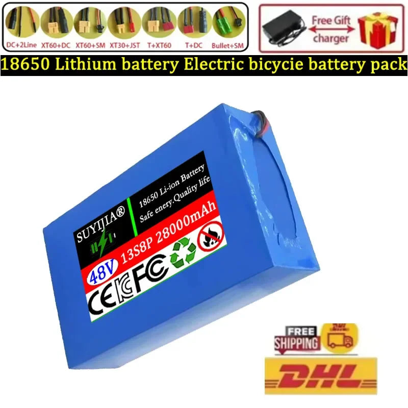 48V 28Ah 18650 Lithium Battery Pack 13S8P for E-Bike & Scooter Lithium Battery Pack HIP
