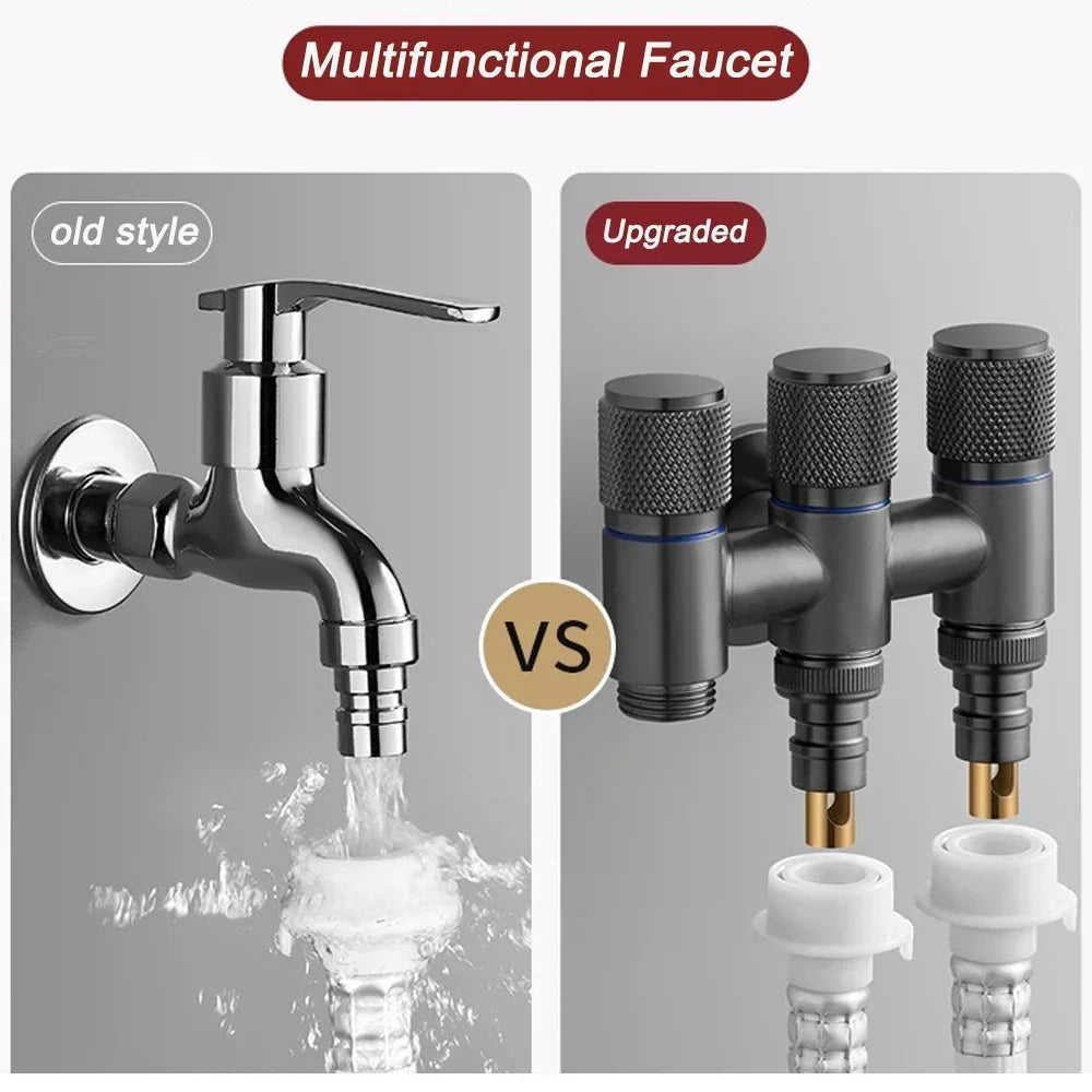 1-In 2-Out Toilet Corner Valve – Double Outlet Shut-Off Faucet Corner Stop Valve HIP