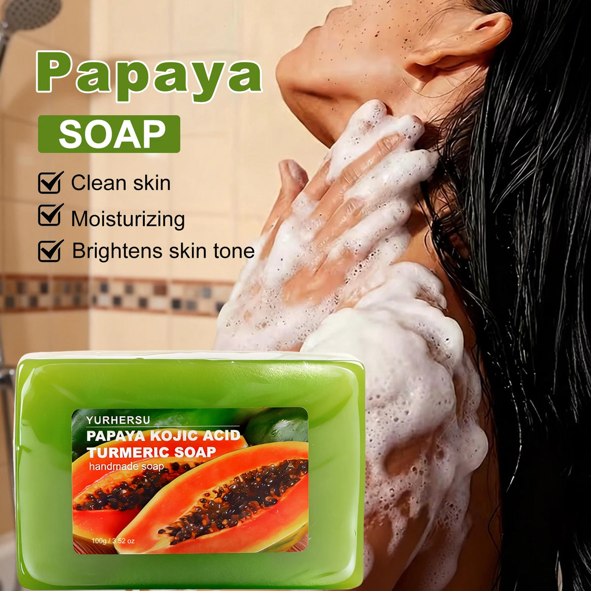 Papaya Essential Oil Handmade Soap – Brighten & Hydrate Handmade Soap Bar HIP