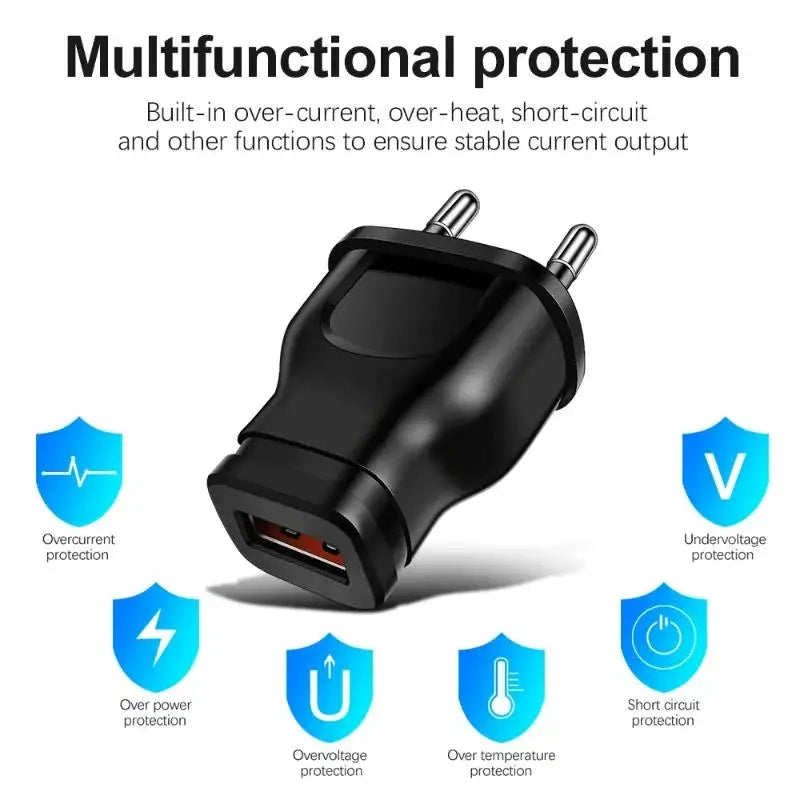 5V/1A Universal USB Wall Charger – US & EU Travel Adapter USB Wall Charger HIP