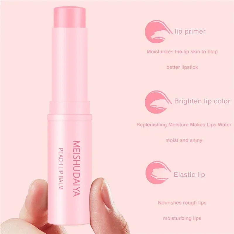 Peach Lip Balm Colorless Long-lasting Moisturizing Lipstick Temperature Change Color Lipgloss Anti-drying Hydration Lip Care HIP